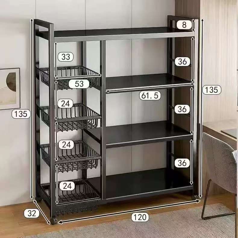 Kitchen Vegetable Basket Floor-standing Storage Rack Multi-layer Storage Vegetable and Fruit Rack Multi-functional Household Storage Basket