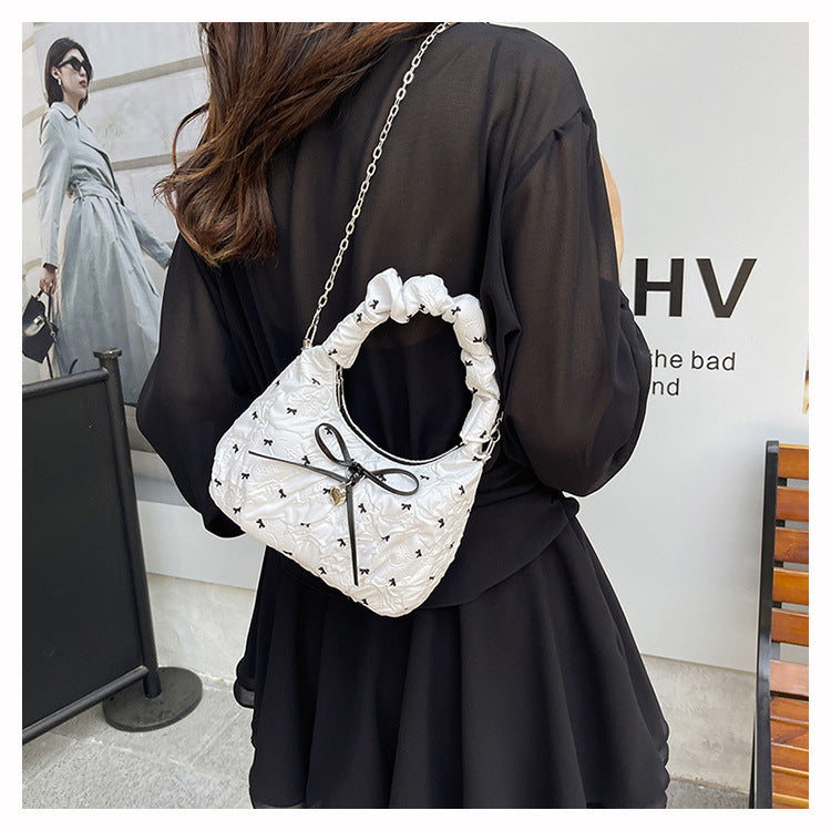 Korean Style Fashion Handbag for Women2025New Bow Crossbody Bag Versatile Parent-Child Cute Children's Bag