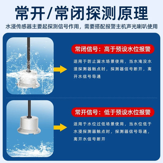 Water Immersion Sensor Wired Water Leak Alarm Warehouse Server Room Base Station Overflow Sensor Detector Switch