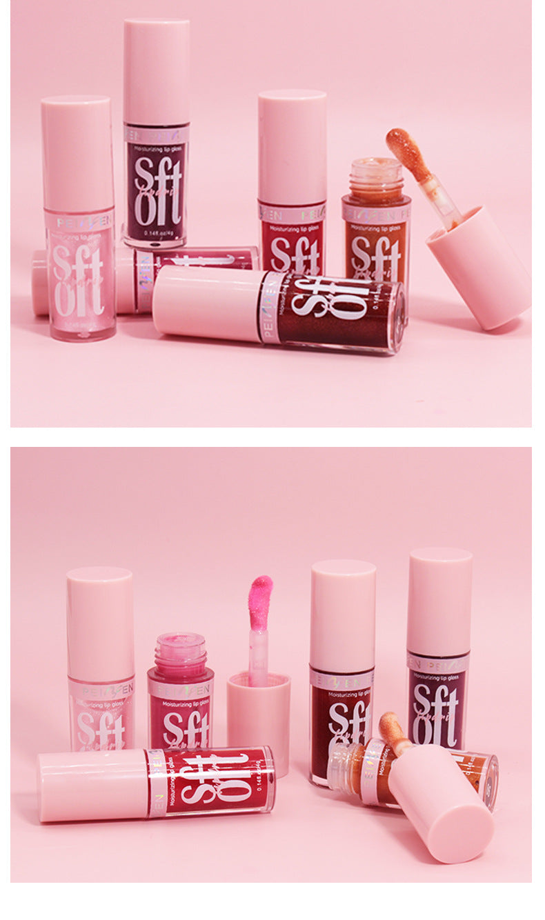 PNF Cross-border Moisturizing Lip Gloss Lip Oil Pearlescent Fine Flash European and American Water Light Lip Plumping Cream Lip Gloss Lip lacquer