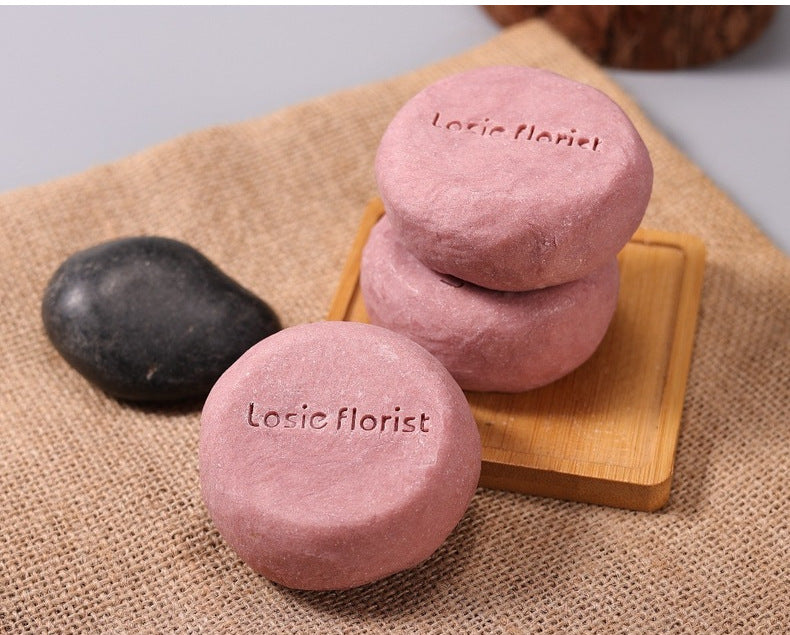 Roselle Flower Tangerine Peel Rosewood Handmade Grinding Soap Cold Process Handmade Soap Round Soap Facial Cleansing Bath Essential Oil