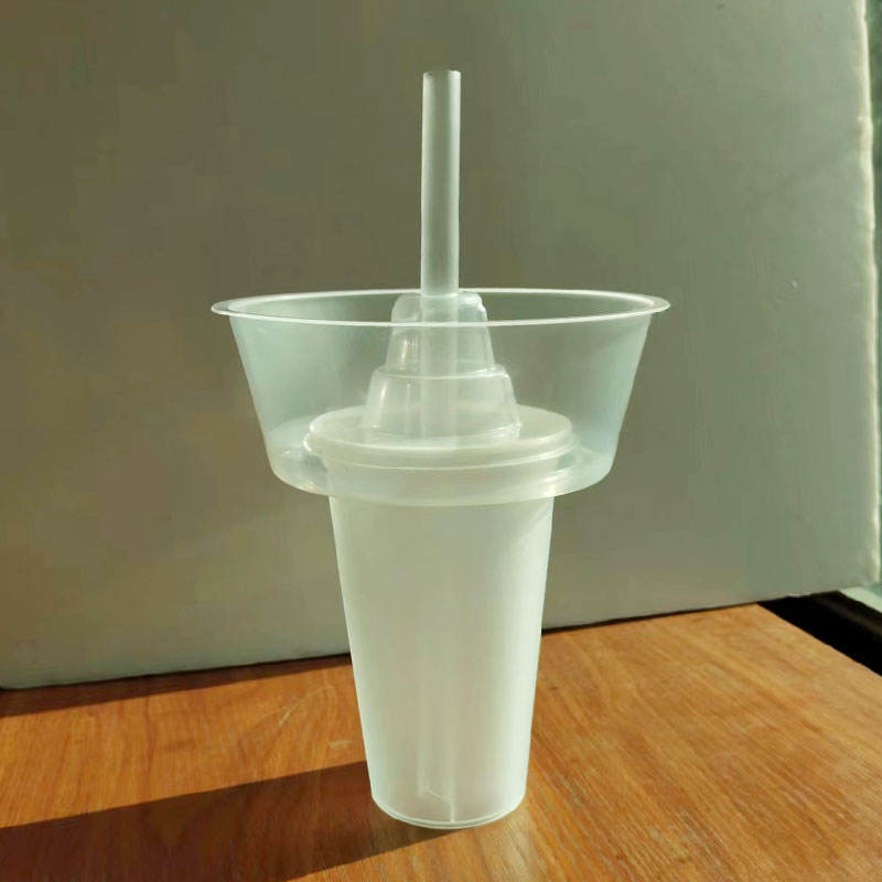 Internet Celebrity Smoking Cup Thumb Fried Bun Coke Cup Thickened Walking Hot Pot Cup Cold Drink Fruit Cup Tray Bowl Smoking Vegetable Cup