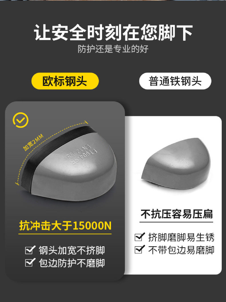 Zhen Gu Cross-Border Safety Shoes for Men and Women, Air Cushion Shock Absorption, Anti-Smash, Anti-Puncture, Breathable Safety Shoes with Steel Toe Cap for Men