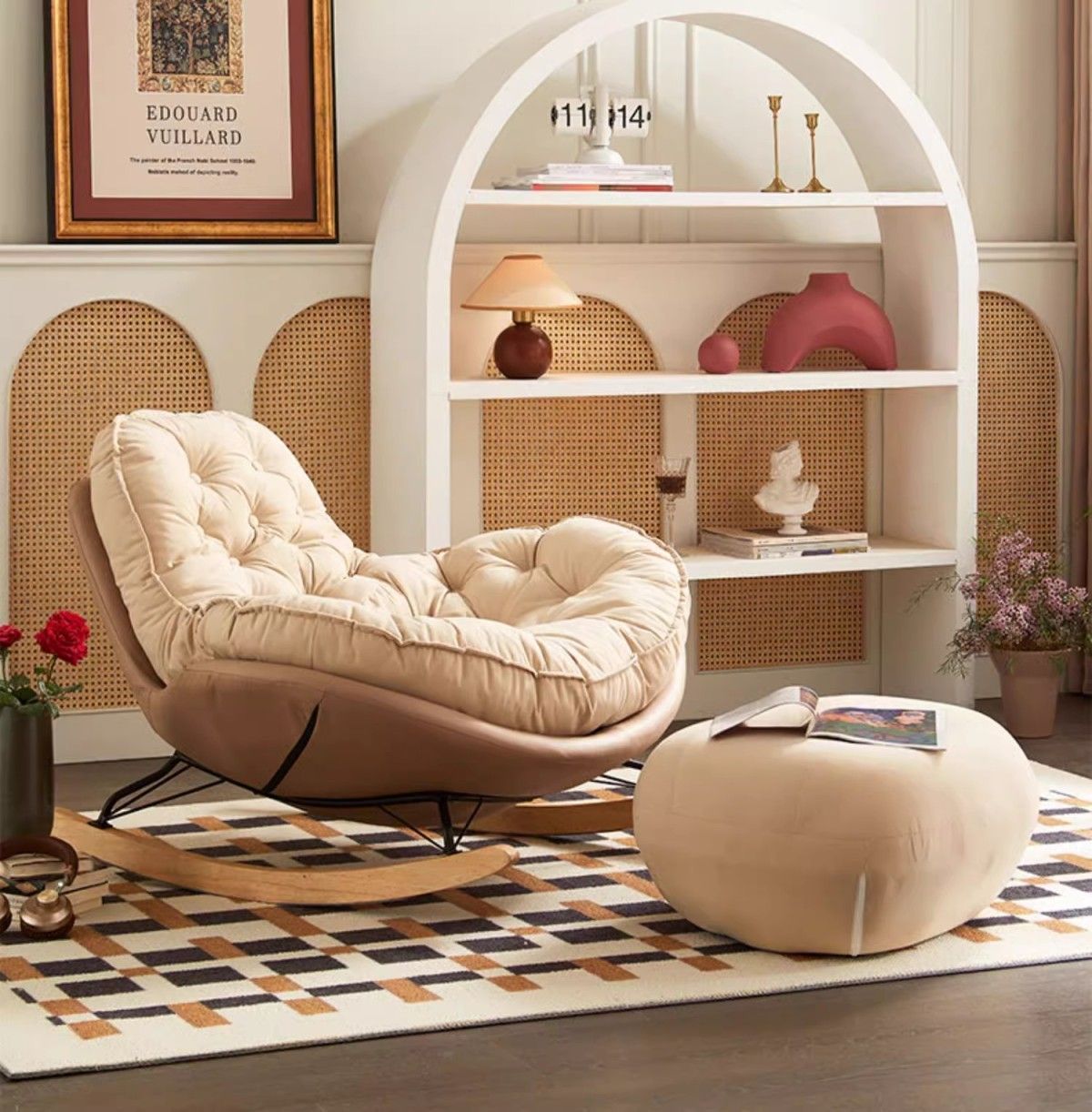 Rocking Recliner Lazy Sofa Luxury Penguin Rocking Chair Leisure Chair Living Room Bedroom Home Designer Lazy Chair