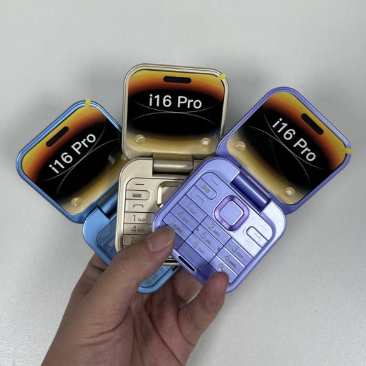 Mini Flip Phone Cross-Border i16 pro Flip Phone Dual SIM2G Button Mini Export Mobile Phone Wholesale