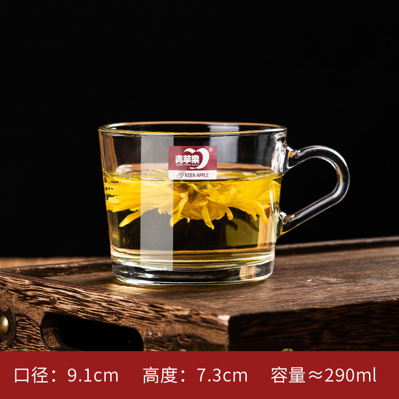 Transparent Glass Cup Heat-Resistant Large Thickened Tea Cup with Handle Beer Cup Without Lid Bar Gift Customizable logo