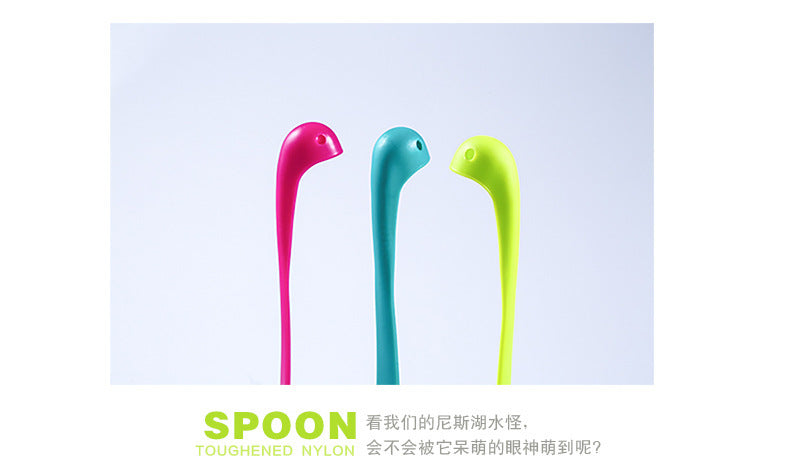 Amazon Creative Loch Ness Monster Spoon Cartoon Food Grade Plastic Spoon Kitchen Tool Manufacturer Wholesale