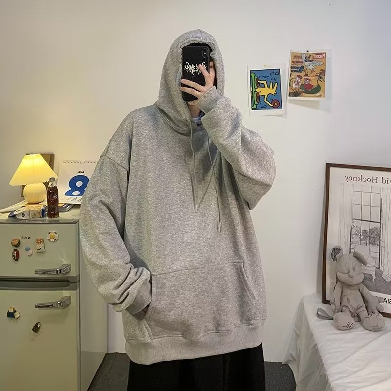 Fashionable Versatile Hooded Sweatshirt for Men Autumn Wear2024New Loose Fleece-Lined Versatile Casual Cardigan Couple Jacket