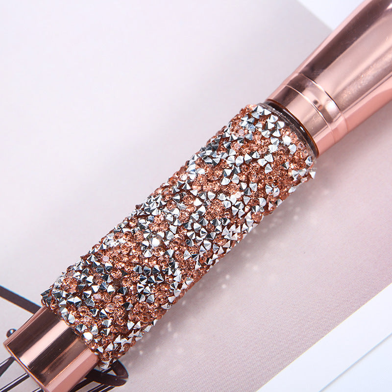 Foreign Trade Cangzhou10Makeup Brush Set with Rhinestones, Makeup Brushes, Beauty Tools, Soft Bristle Set, Wrapped Rhinestone Eyeshadow Brush