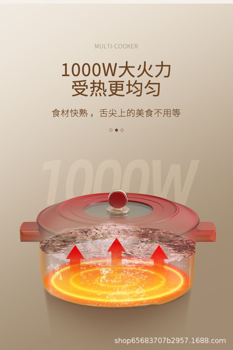 Skyworth Skyworth Electric Hot Pot Household Electric Frying Pan Multi-Functional Small Electric Cooking Pot Dormitory Steaming and Frying Electric Pot F220