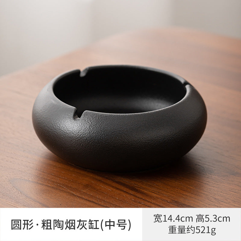 Large Ashtray Creative Personality Ceramic Ashtray Home Retro Chinese Style Living Room Light Luxury Office Trendy Ashtray