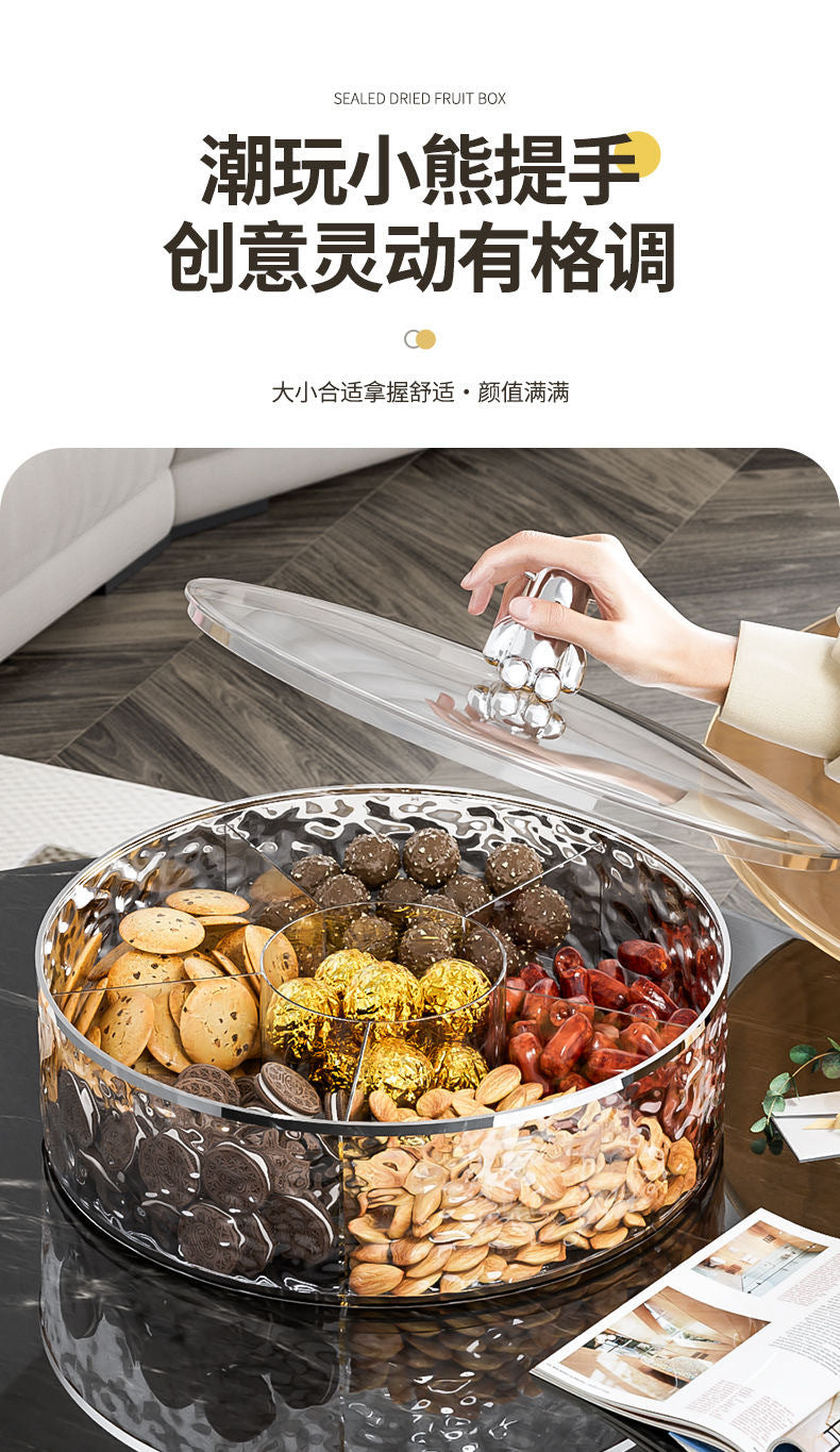 Dried Fruit Plate New Model for Living Room Coffee Table Home Use Light Luxury High-end Exquisite Compartmented Nut Candy Box Snack Display Tray