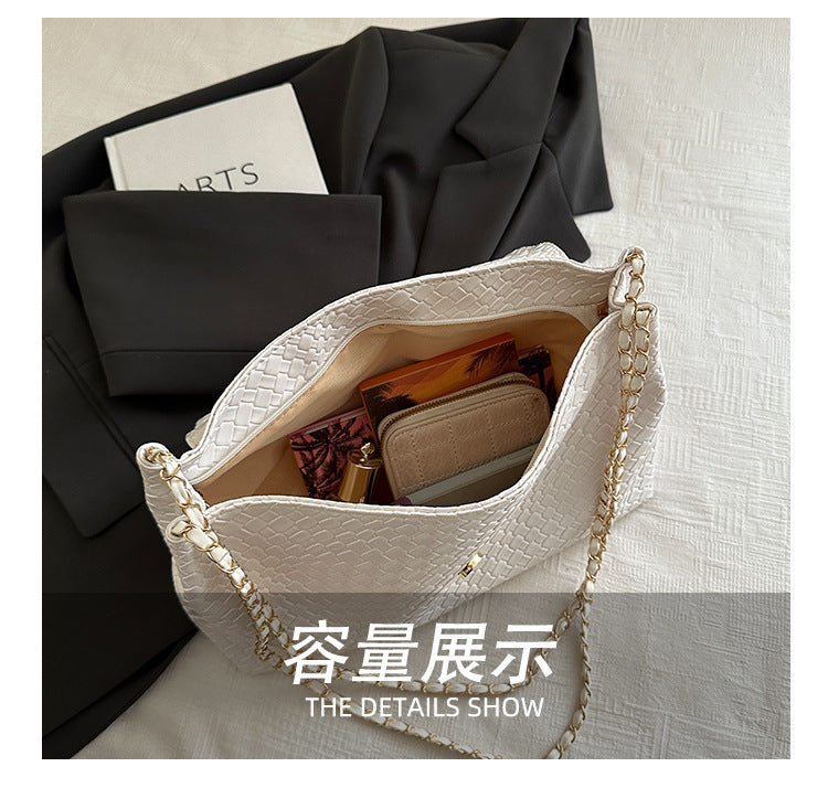Korean Style ins Chain Bag Versatile Simple Large Capacity Shoulder Bag New Large Underarm Bag Commuter Bag