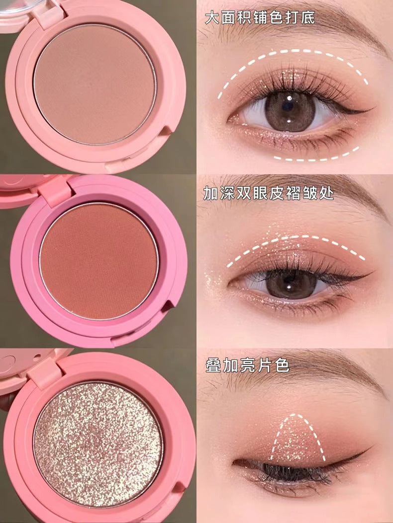 Capel Macaron Three-Layer Sandwich Eyeshadow Pearlescent Matte Flash Contour Earth Color with Mirror Nose Side Shadow