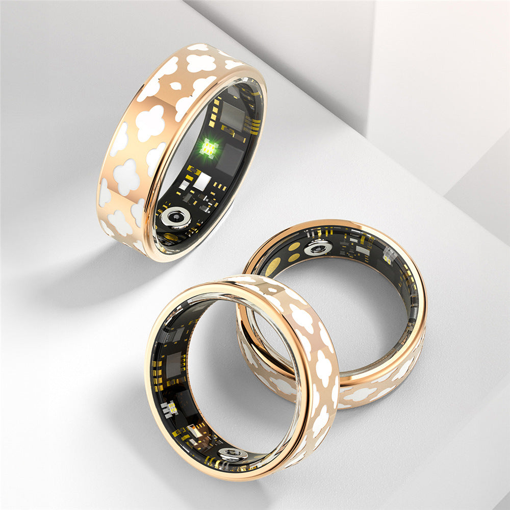 Cross-Border Hot-Selling Niche Black Technology R10M Enamel Color Smart Ring Heart Rate Blood Oxygen Sleep Monitoring Sports Photo