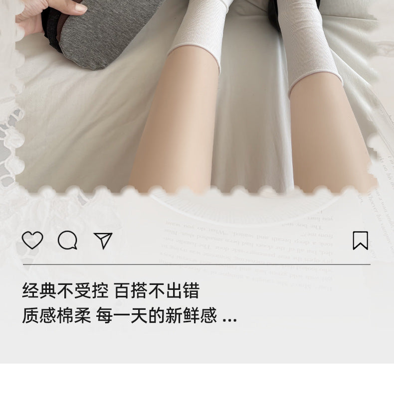 Socks Pure Cotton Women Summer Thin Style Pile Socks Solid Color Mid-Calf Socks Oxygen Cotton Confinement Socks Women Long Socks Zhuji Socks Industry