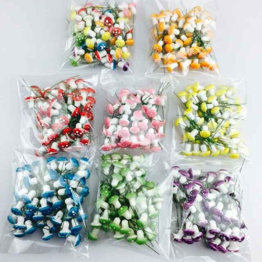 Simulation Plant 60A pack of colorful small mushrooms Special Offer Foam Mushroom Micro Landscape Potted Plant Accessories Ornaments