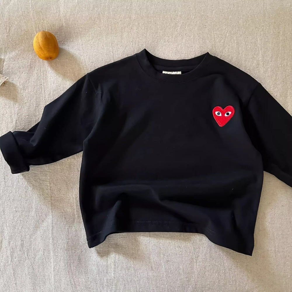 Sweet Little Chef Children's Long Sleeve T Shirt25Autumn New Boys' Japanese Style Striped T Baby Toddler Stylish All-Cotton Base Shirt