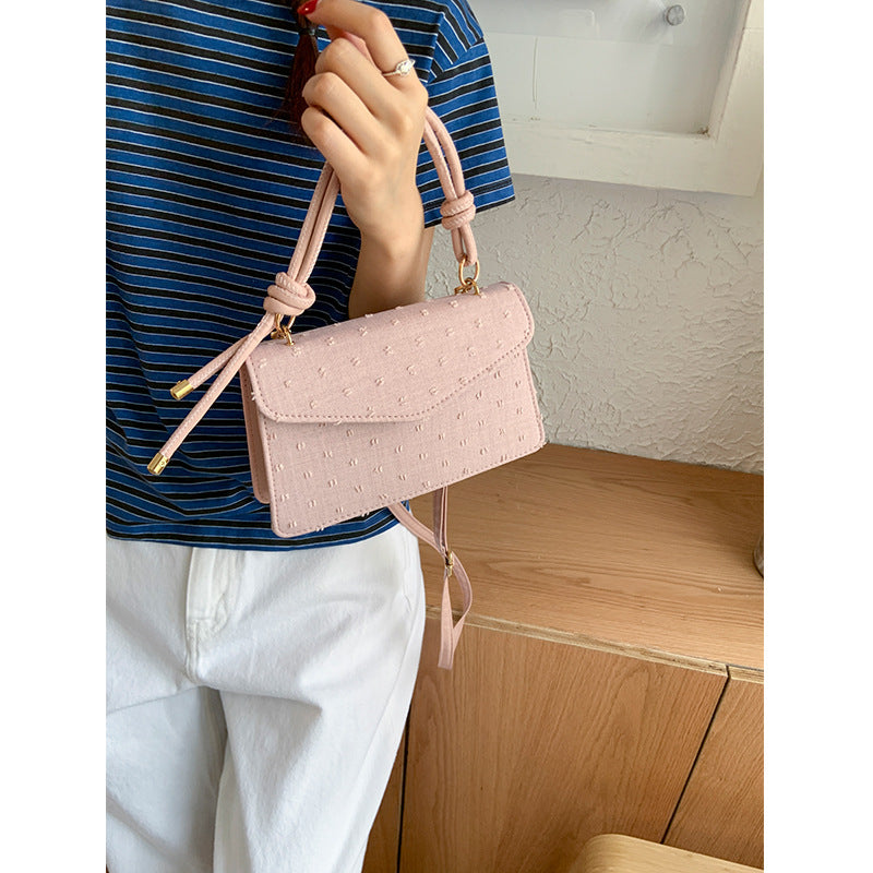 Simple Solid Color Trendy Fashionable Handbag2025Summer New Casual Elegant Single Shoulder Crossbody Small Square Bag for Women