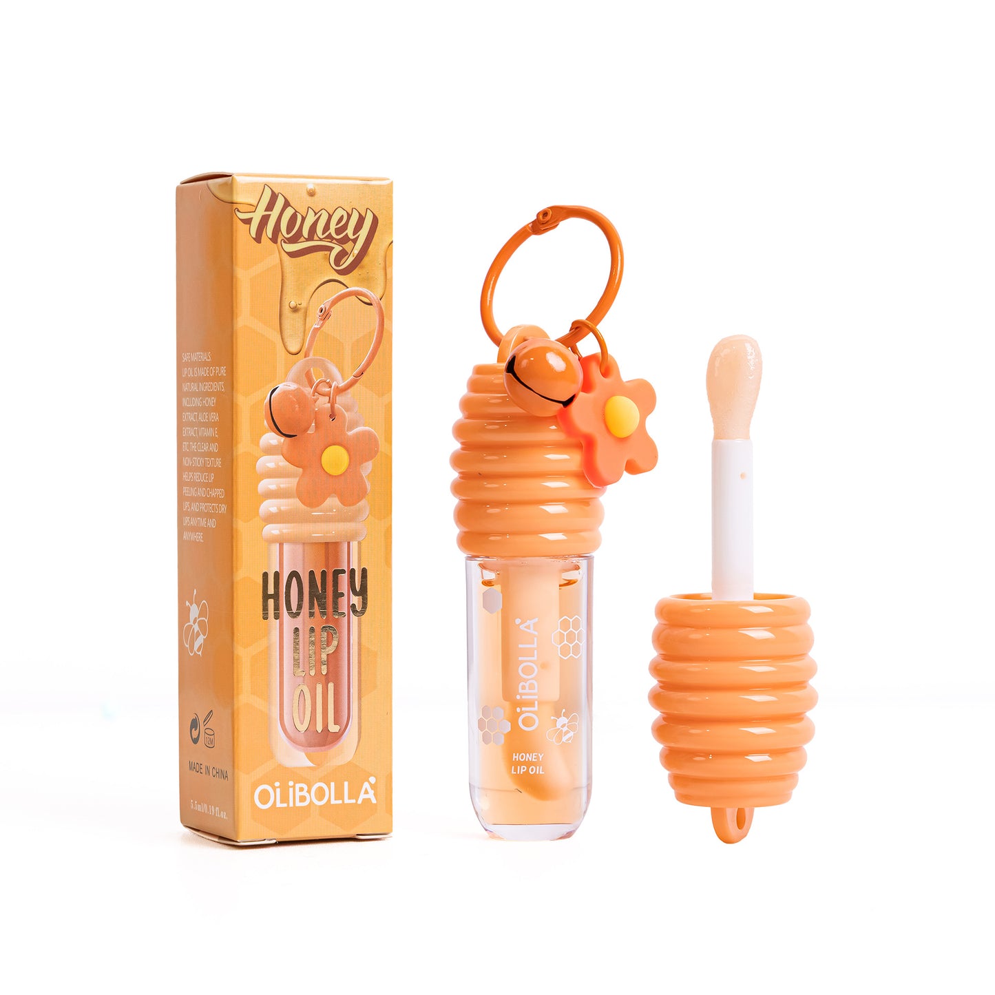 Cross-Border Makeup OLIBOLLA Hydrating Lip Oil Non-Stick Cup Long-Lasting Moisturizing Plumping Lip Gloss Wholesale Honey
