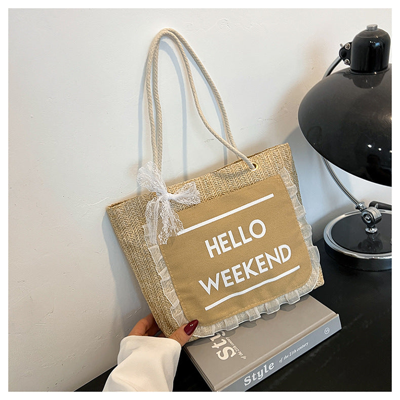 2025Large Capacity Elegant Korean Style Bag for Women Linen Canvas Bag Fashionable Eco-friendly Shopping Bag Single Shoulder Casual Handbag