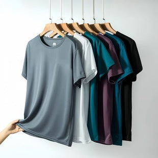 Summer Men's Waffle Henley Collar Short Sleeve T Men's American Style Solid Color Versatile Slim Fit Comfortable Casual Short Sleeve Shirt T T-shirt