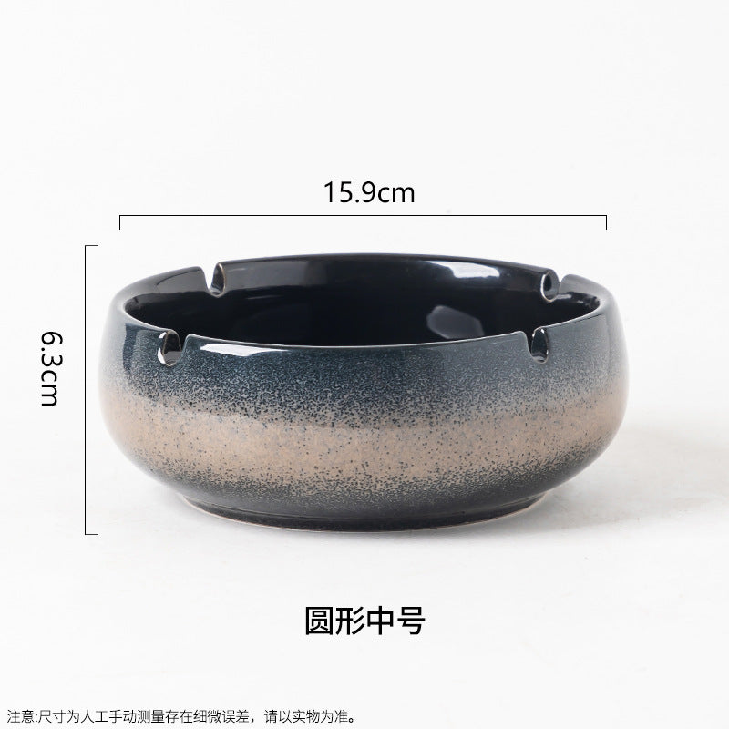 Large Ashtray Creative Personality Ceramic Ashtray Home Retro Chinese Style Living Room Light Luxury Office Trendy Ashtray