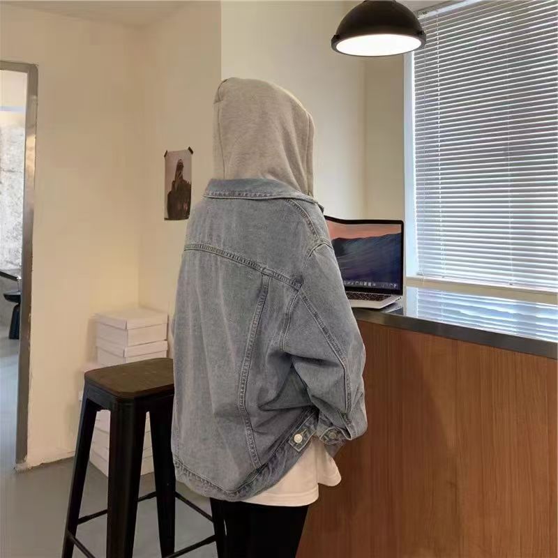 In-stock Short Cotton Jacket2025Winter Fleece-Lined New Cotton Jacket Loose Korean Style Denim Fur Collar Thickened Coat for Women