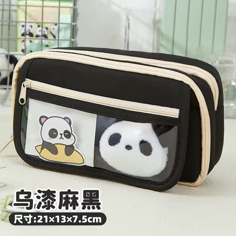 Large Capacity Pencil Case Kawaii Canvas Pencilcase School