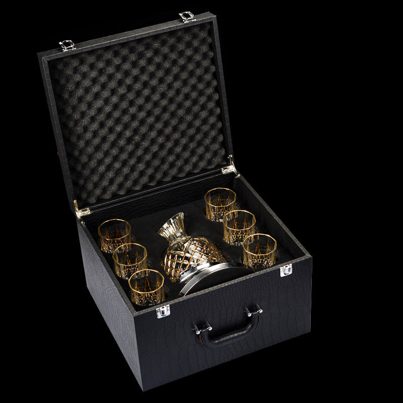 crystal glass high-foot red wine suitcase suit
