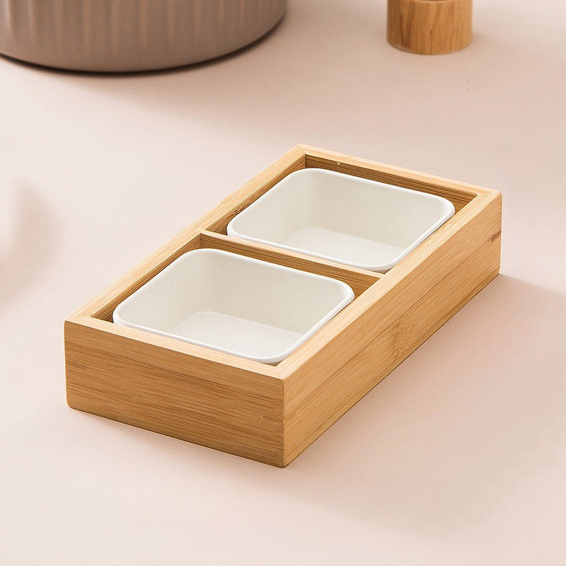 New Style Tea Brewing Tray with Four, Six, and Nine Grids for Fruit and Snacks, Bamboo Wooden Tray for Dried Fruits