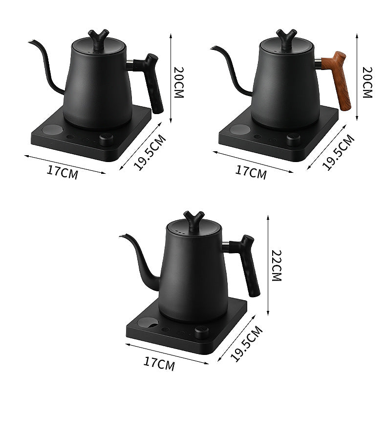 Electric Kettle Cross-Border Knob Temperature Control Narrow Spout Long Spout Pour Over Coffee Pot Stainless Steel Kettle Electric Kettle