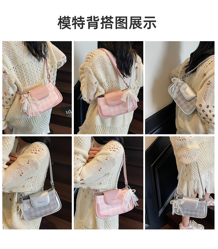 Cross-border high-end trendy underarm bag small square bag for women2025New Handbag Trendy Fashion Versatile Shoulder Bag