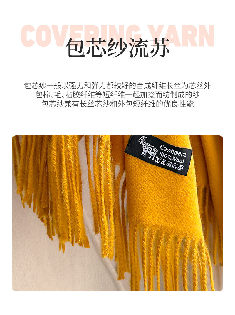 Bright Red Gold Thread Embroidered Scarf for Women Winter Versatile Wool Thickened Warm Cashmere Large Shawl for Women Dual-use Outerwear