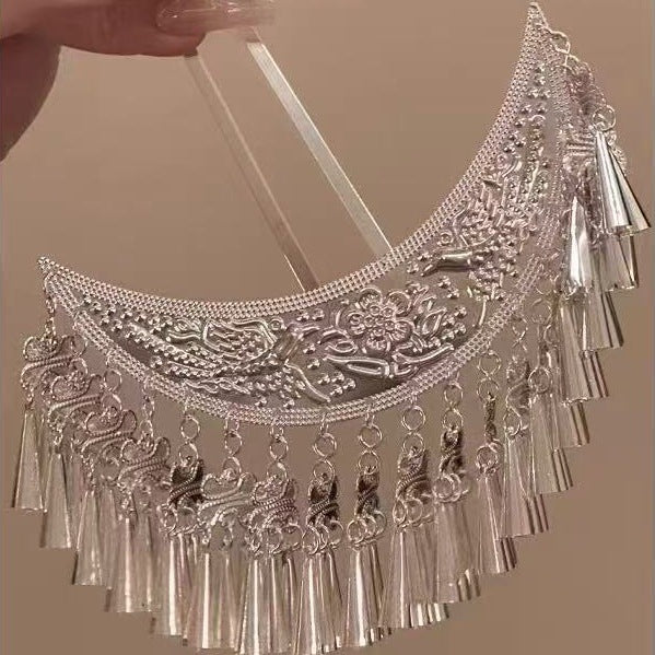 Guizhou Miao Silver Hair Accessories Southwest Ethnic Minority Dong Step Shake Hairpin Hair Accessories Hairpin Costume Accessories for Women