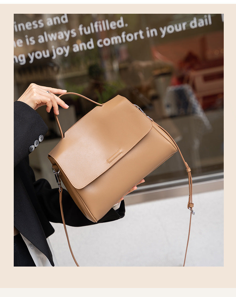 Cross-border Tote Bag for Women2024Summer new soft leather large capacity niche high-end genuine leather single shoulder crossbody bag