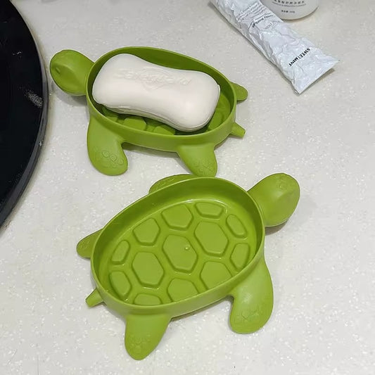 Green Little Turtle Soap Box Cartoon Soap Box Dormitory Bathroom High-end Draining Soap Box Creative Soap Box Manufacturer