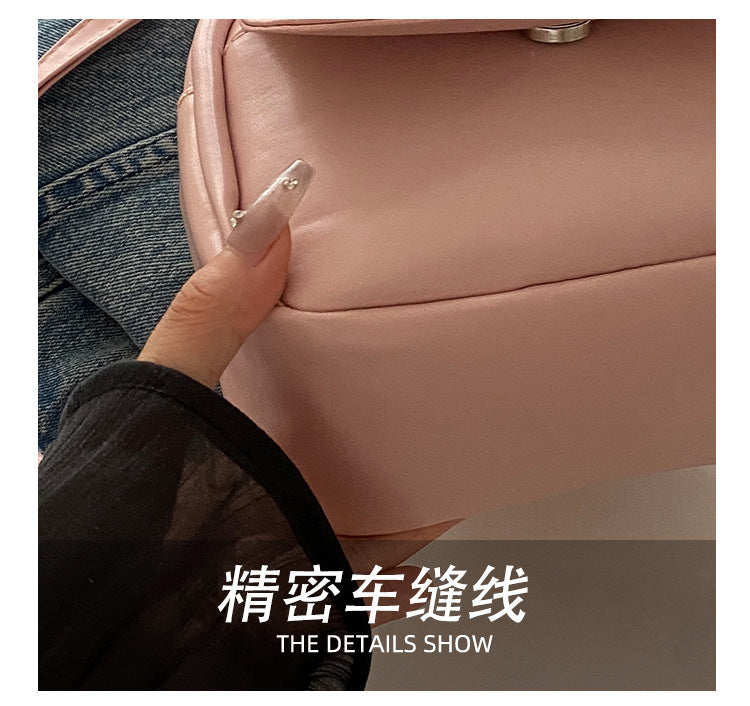 Simple Double Shoulder Small Bag for Women Spring Summer2025New Single Shoulder Crossbody Bag Korean Style Women's Fashion Handheld Small Square Bag