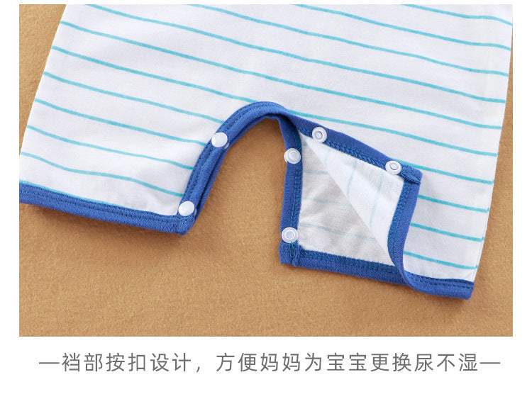 Summer New Baby Romper for Boys and Girls, Thin Cotton Sleeveless Jumpsuit Newborn Striped Vest Romper