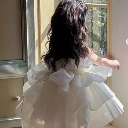 Floral Birthday Princess Puffy Skirt Dress