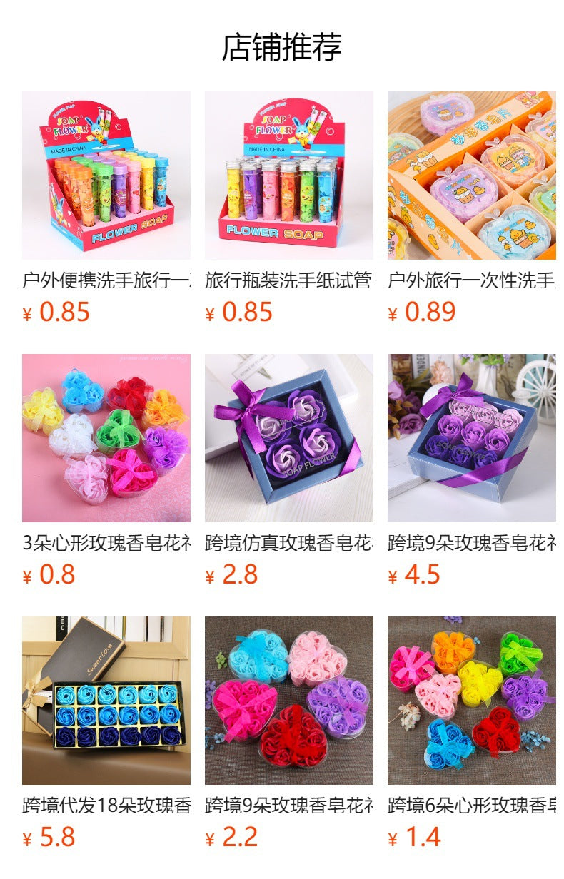 Outdoor Portable Hand Washing Travel Disposable Paper Soap Tablets Test Tube Soap Flower Soap Paper Bottle Flower Shape Soap Tablets
