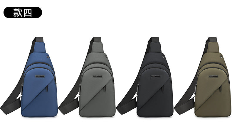 Silk Chest Bag Autumn New Large Capacity Casual Men's Bag Lightweight Simple Water-Resistant Oxford Cloth Crossbody Backpack