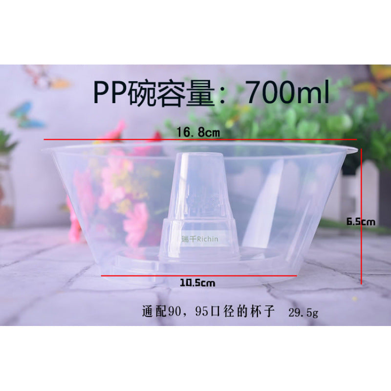 Internet Celebrity Smoking Cup Thumb Fried Bun Coke Cup Thickened Walking Hot Pot Cup Cold Drink Fruit Cup Tray Bowl Smoking Vegetable Cup