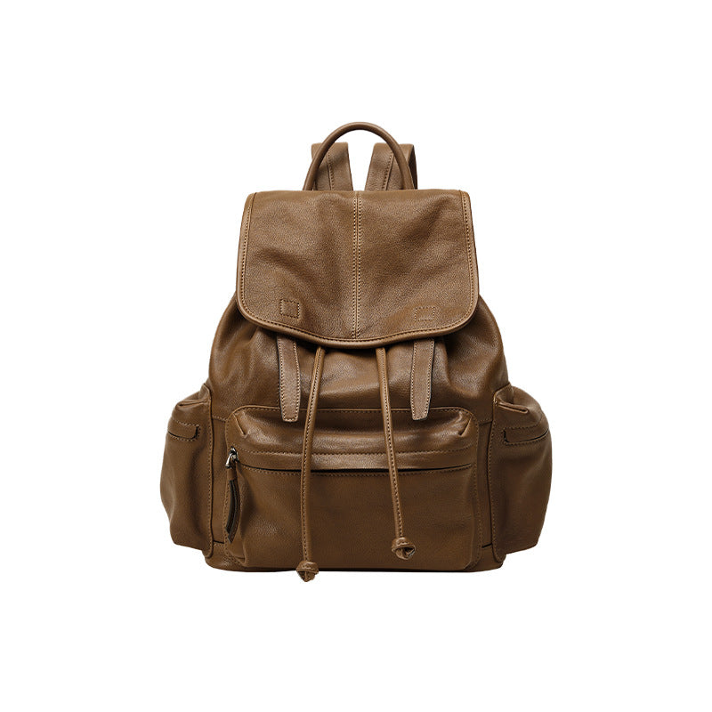 Qiu Zhen Vegetable-Tanned Sheepskin Self-Travel Backpack Travel Lightweight Casual Retro Genuine Leather Large Capacity Backpack Unisex http://detail.1688.com/offer/969513720056.html