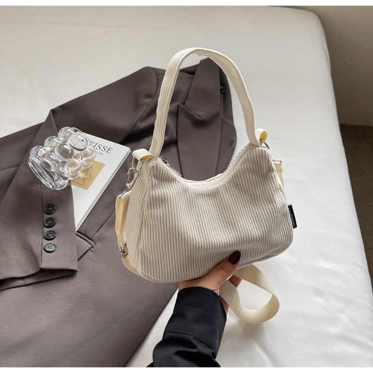 2024New Casual Large Capacity Women's Shoulder Bag Trendy Corduroy Versatile Crossbody Bag Trendy Bag Cross-Border Hot Item