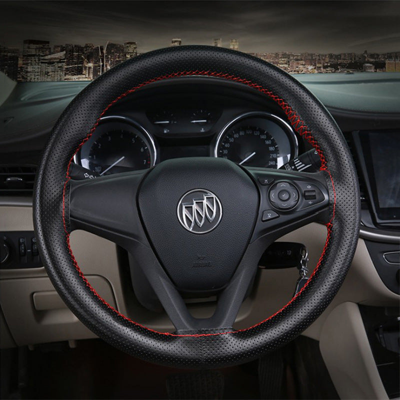 Genuine Leather Steering Wheel Cover Car Cowhide Grip Cover All Season Universal New