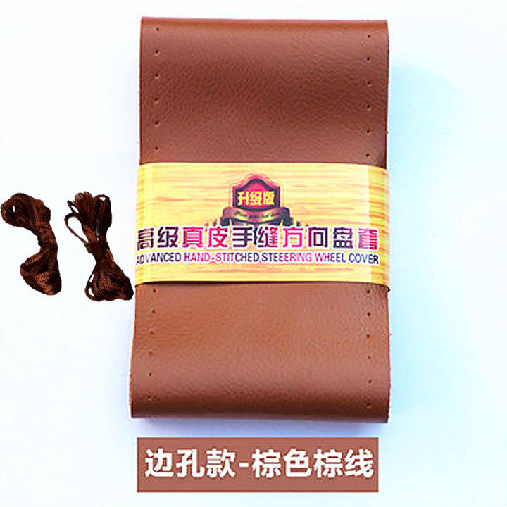Genuine Leather Steering Wheel Cover Car Cowhide Grip Cover All Season Universal New