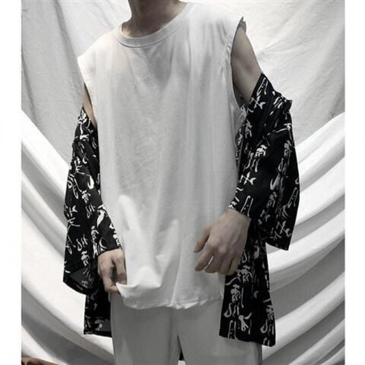 Summer Japanese Style Short Sleeve Shirt Men Half Sleeve Shirt Hong Kong Style Trendy Cat Print Student Loose Casual Shirt12