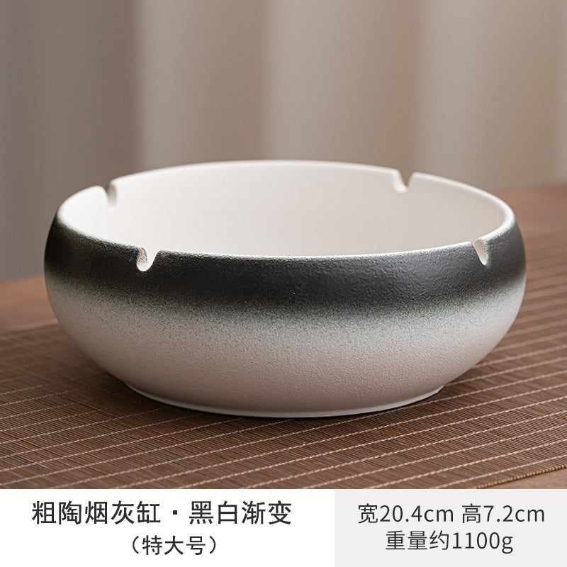 Large Ashtray Creative Personality Ceramic Ashtray Home Retro Chinese Style Living Room Light Luxury Office Trendy Ashtray