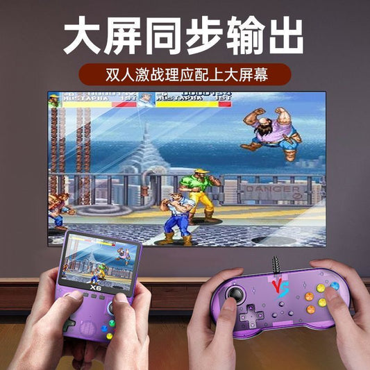 2025New handheld game console cyberpunk style transparent game console GBA Nostalgia SFC Rechargeable Large Screen Handheld Game Console